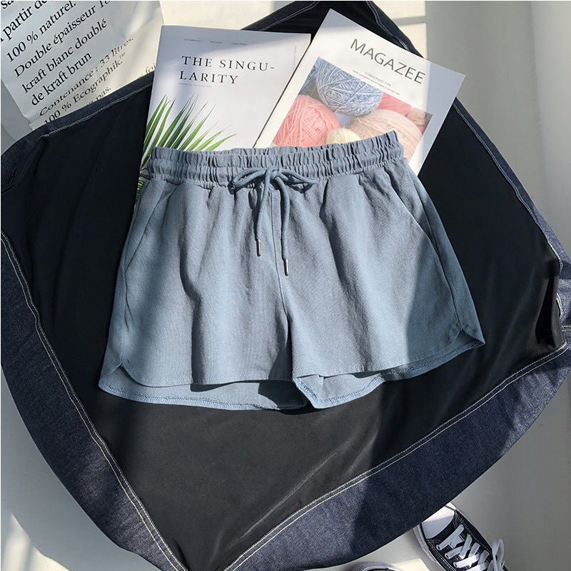 High waist elastic waist sports shorts women's loose casual outer wear 2025 new wide leg pants home shorts summer - Image 15