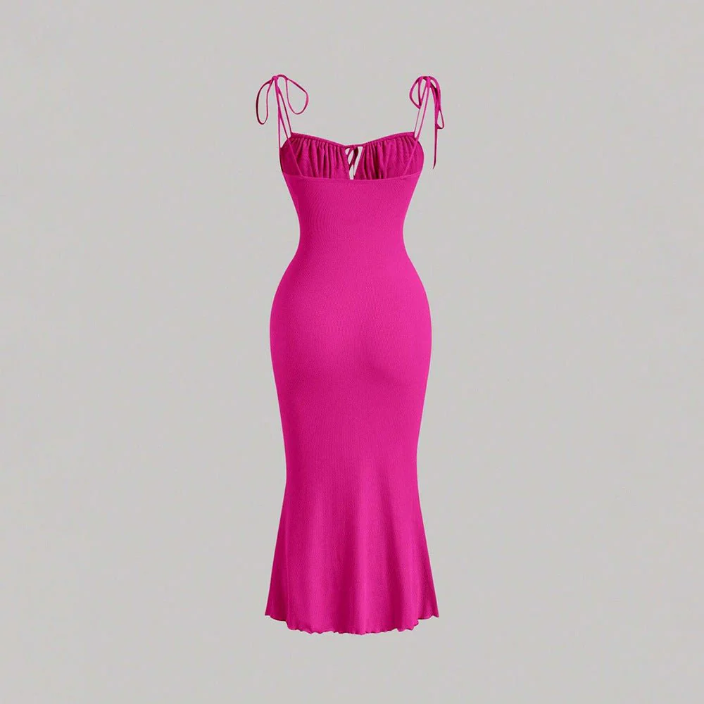 High-Waist Lacing Suspender Maxi Dress - Image 2