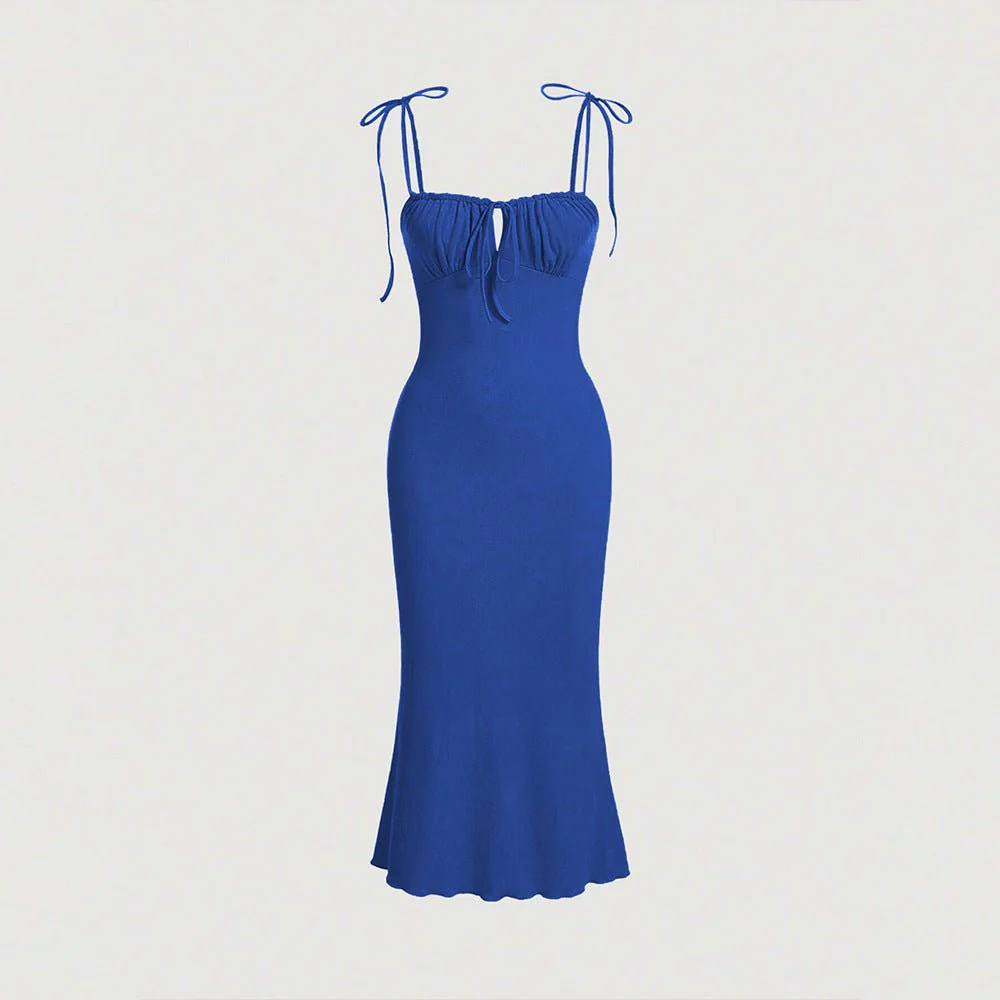 High-Waist Lacing Suspender Maxi Dress - Image 3