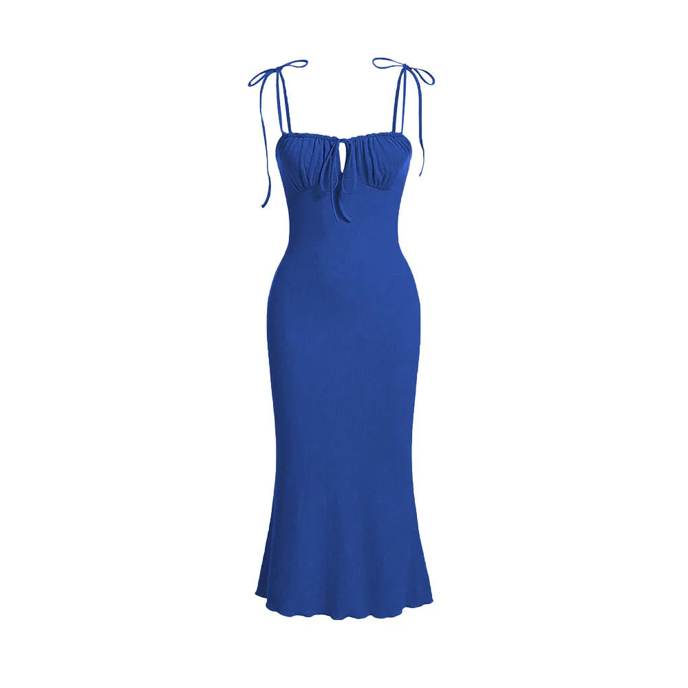 High-Waist Lacing Suspender Maxi Dress - Image 6