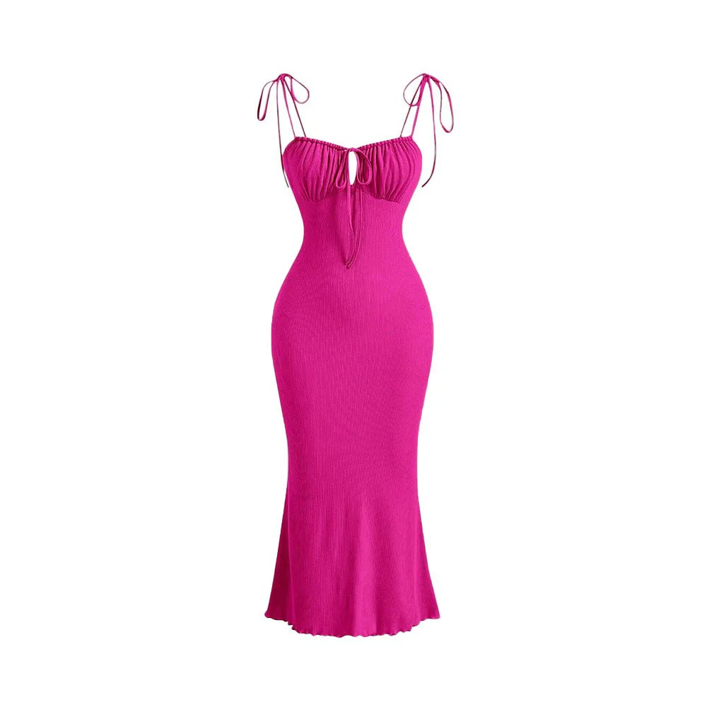 High-Waist Lacing Suspender Maxi Dress - Image 7