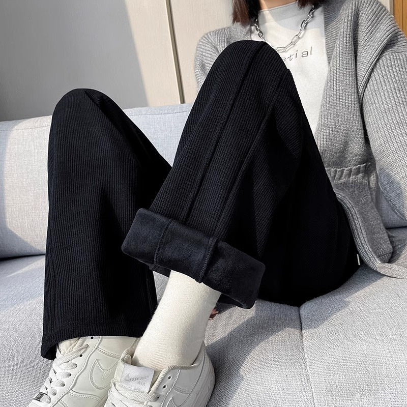 High-Waist Straight Casual Pants | Thick Korean Style Autumn - Image 2