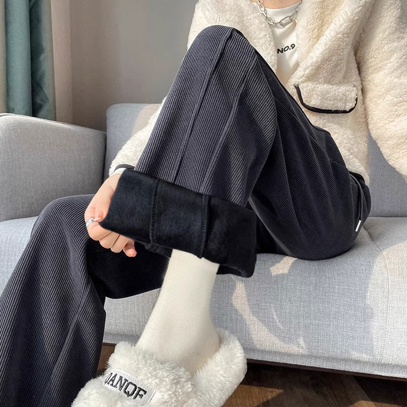 High-Waist Straight Casual Pants | Thick Korean Style Autumn - Image 3