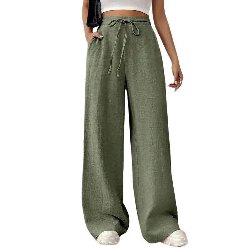 High-Waist Wide-Leg Casual Pants – Solid Color - Image 8
