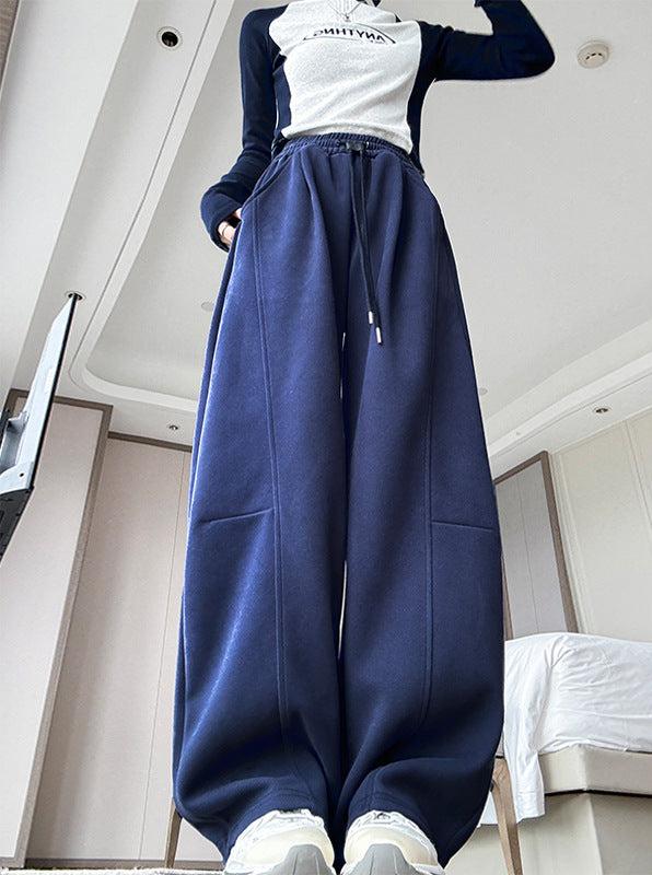 High-Waist Wide-Leg Cotton Blend Pants – Loose Fit, Drawstring, Japanese & Korean Leisure Casual Style - Image 10