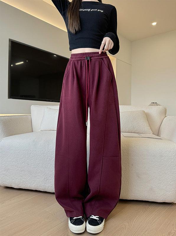 High-Waist Wide-Leg Cotton Blend Pants – Loose Fit, Drawstring, Japanese & Korean Leisure Casual Style - Image 11