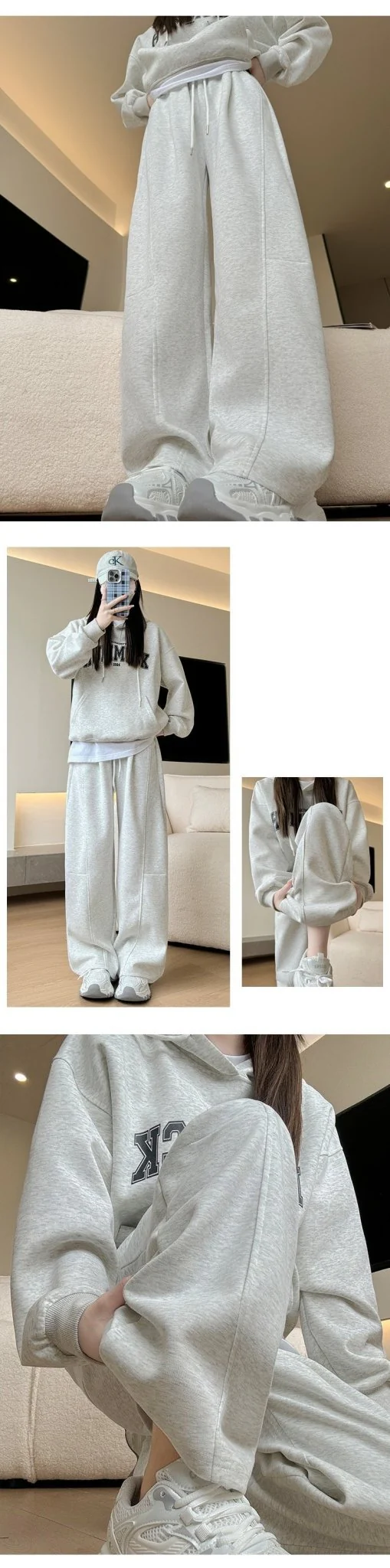 High-Waist Wide-Leg Cotton Blend Pants – Loose Fit, Drawstring, Japanese & Korean Leisure Casual Style - Image 17