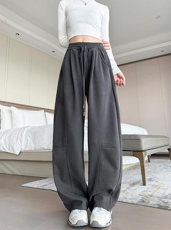 High-Waist Wide-Leg Cotton Blend Pants – Loose Fit, Drawstring, Japanese & Korean Leisure Casual Style - Image 6