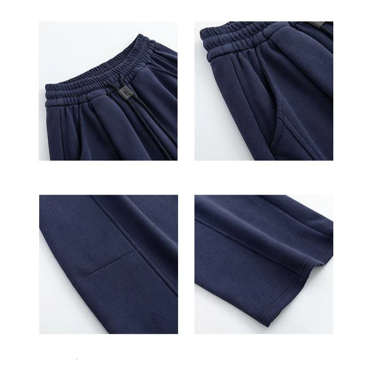 High-Waist Wide-Leg Cotton Blend Pants – Loose Fit, Drawstring, Japanese & Korean Leisure Casual Style - Image 8