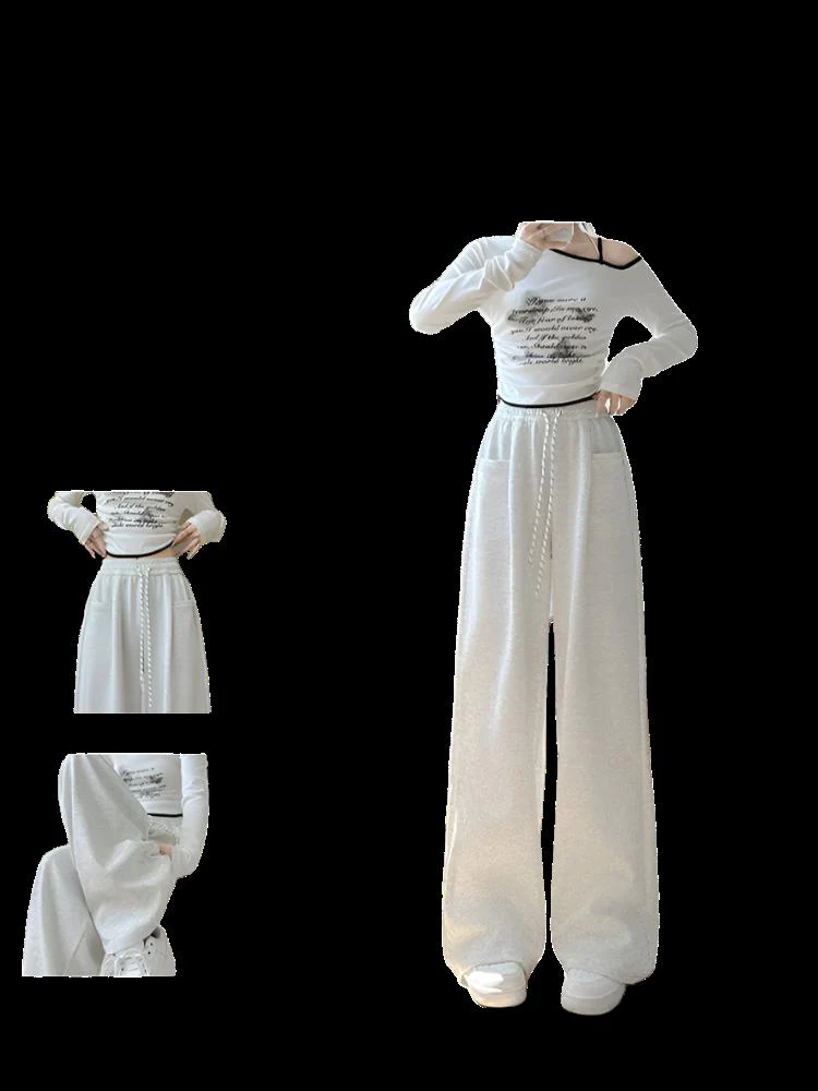 High-Waist Wide-Leg Cotton Blend Pants – Loose Fit, Drawstring, Japanese & Korean Leisure Casual Style - Image 12