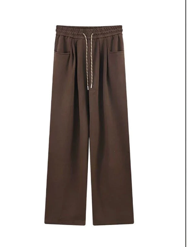 High-Waist Wide-Leg Cotton Blend Pants – Loose Fit, Drawstring, Japanese & Korean Leisure Casual Style - Image 18