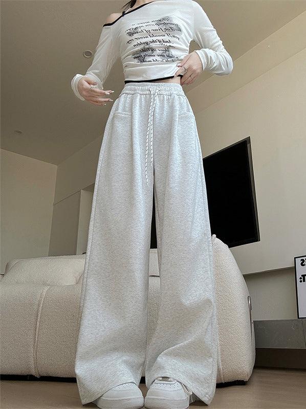 High-Waist Wide-Leg Cotton Blend Pants – Loose Fit, Drawstring, Japanese & Korean Leisure Casual Style FD - Image 6