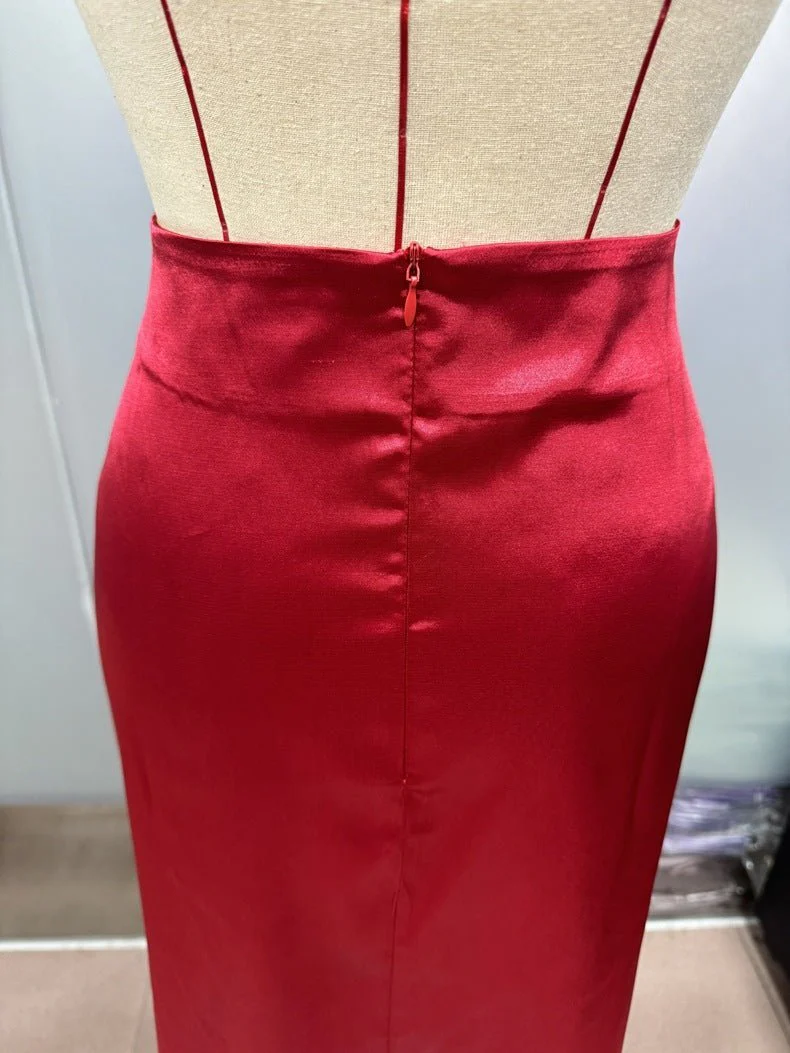 Hip fishtail skirt satin mid-length skirt - Image 25