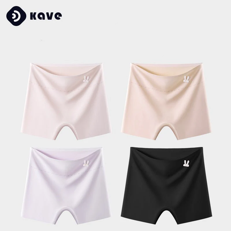 Ice silk safety pants women's anti-light and non-curling two-in-one underwear pure cotton crotch high waist seamless leggings FD