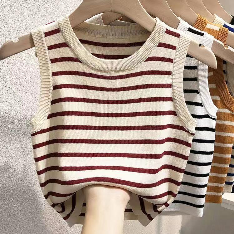 Ice Silk Striped Short Top | Summer 2025 Collection
