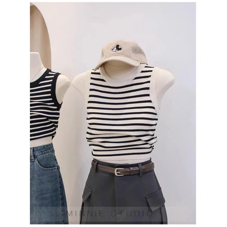 Ice Silk Striped Short Top | Summer 2025 Collection - Image 3