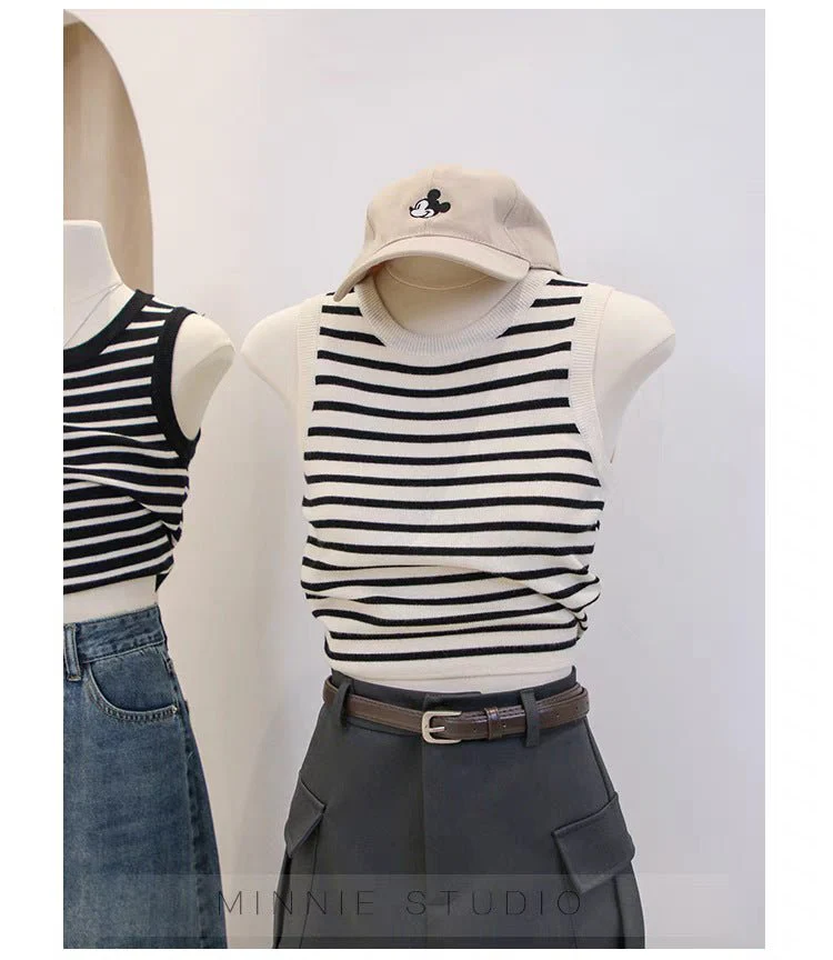 Ice Silk Striped Short Top | Summer 2025 Collection - Image 6
