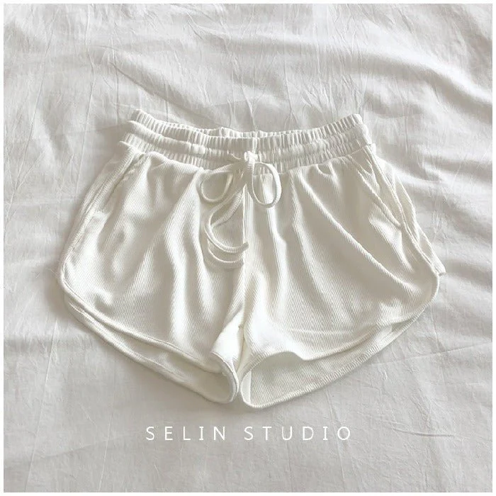 Ice silk thread shorts women summer Korean style loose tight waist wide leg shorts - Image 6