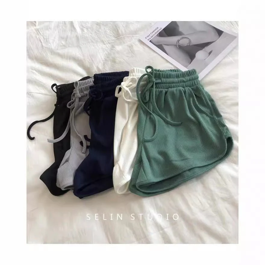 Ice silk thread shorts women summer Korean style loose tight waist wide leg shorts - Image 9