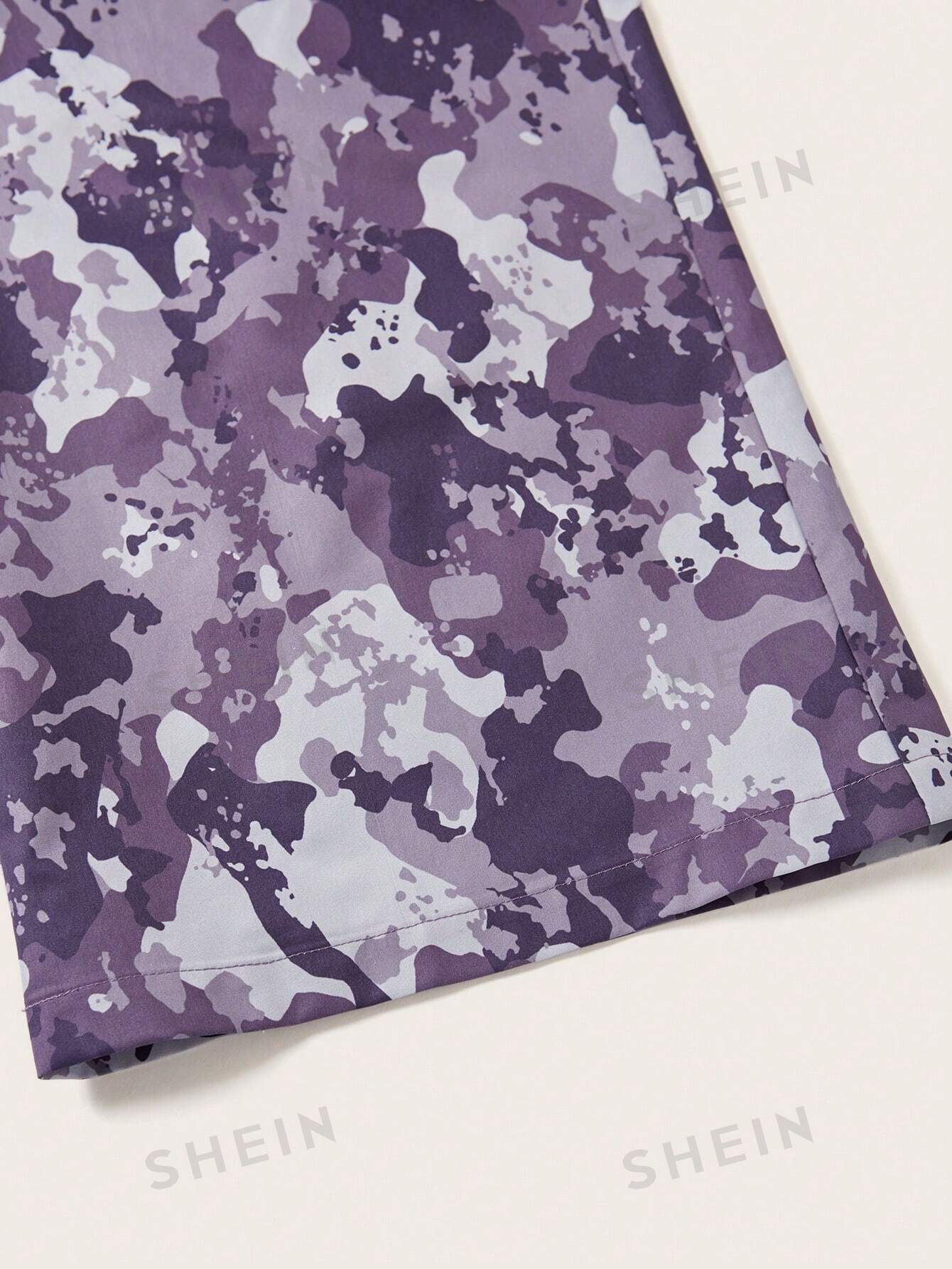 ICON Camo Print Drawstring Ruched Wide Leg Pants - Image 11