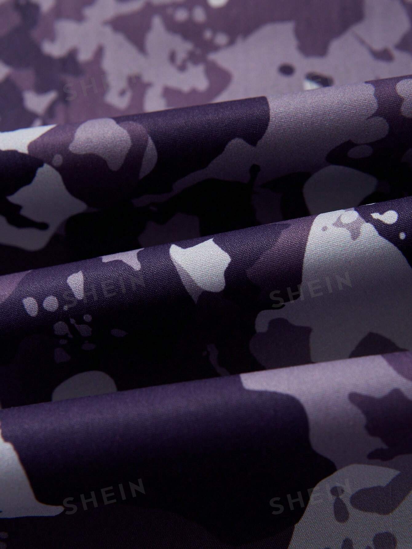 ICON Camo Print Drawstring Ruched Wide Leg Pants - Image 12