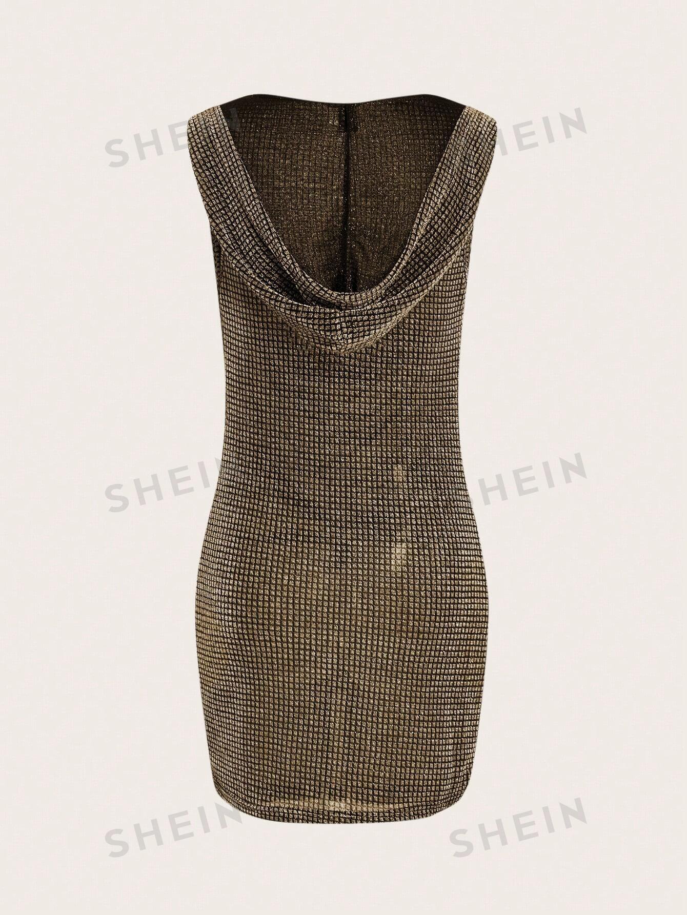 ICON Hooded Dress With Drape Collar - Image 6