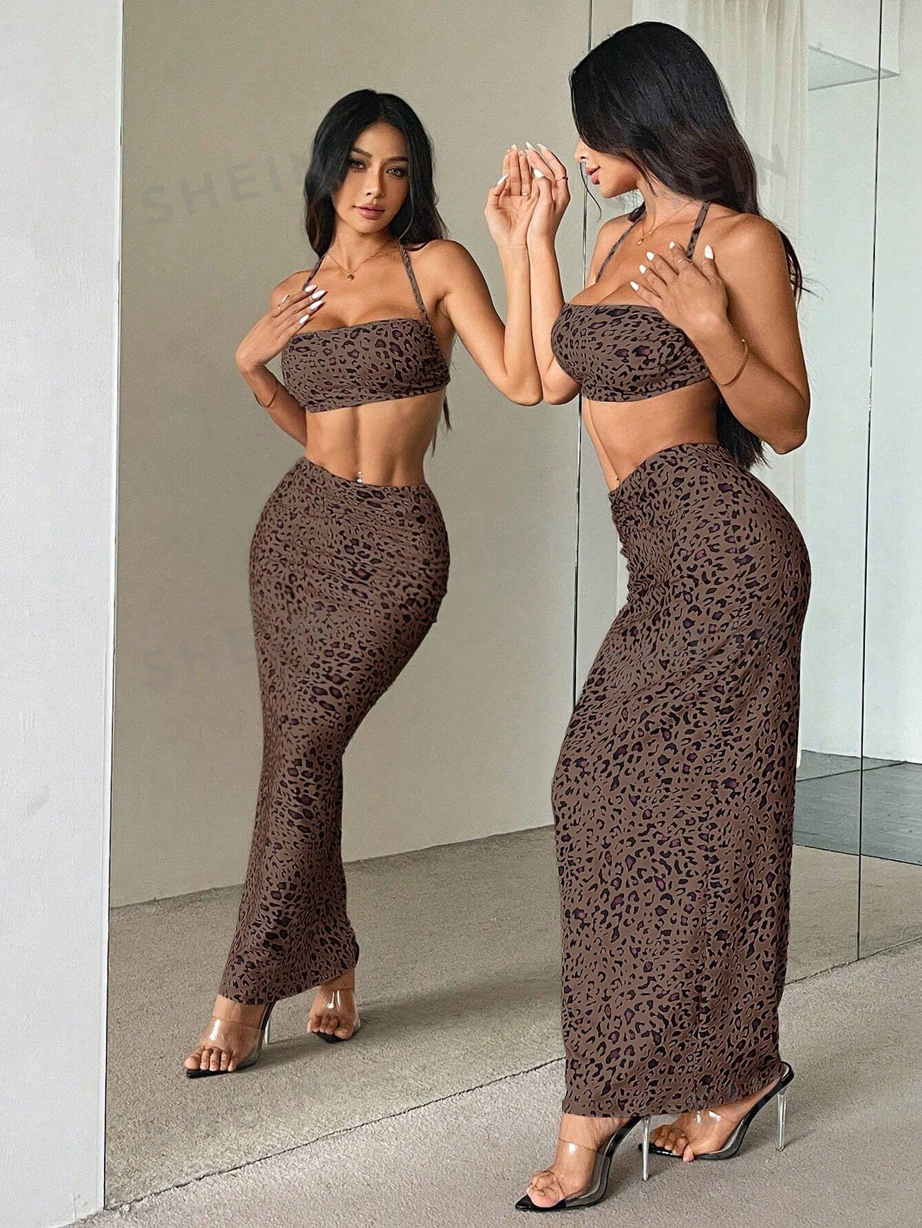 ICON Ladies' Simple Printed Halter Top And Skirt Set - Image 7