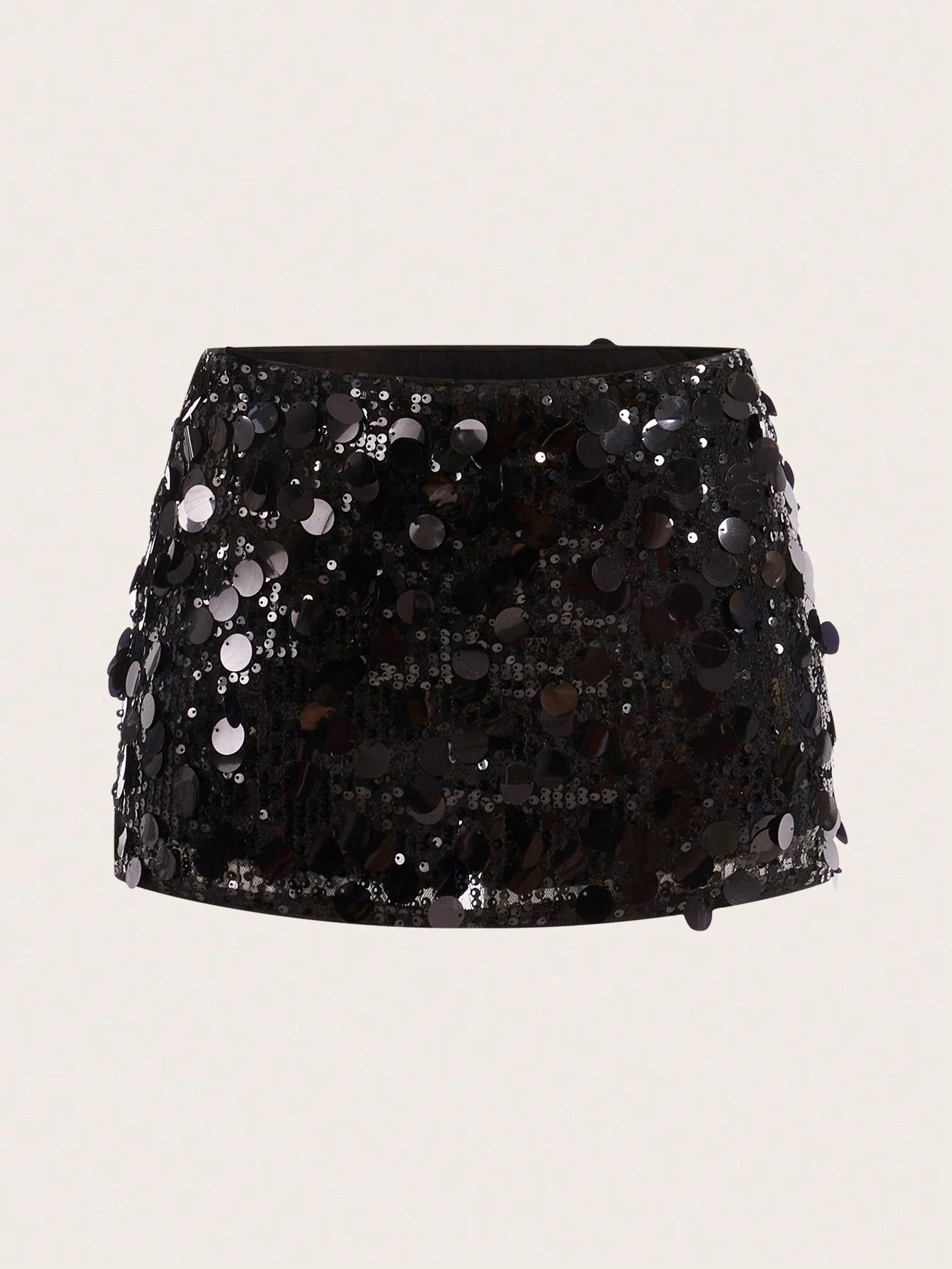 ICON Silver Low Rise Sequin Decor Bodycon Mini Skirt - Image 2