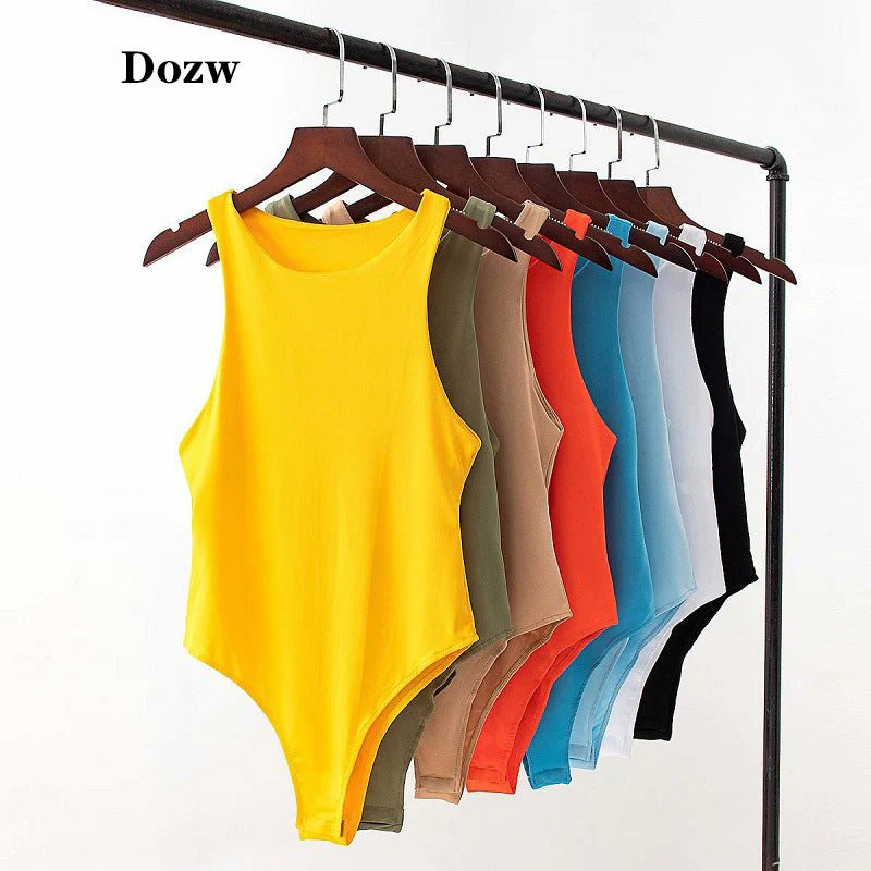 Ins style sexy tight-fitting vest female sleeveless bodysuit FD