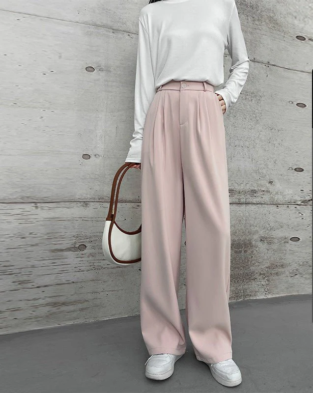 Khaki suit pants drape women's pants spring and summer new thin high-waisted floor-mopping pants casual women's narrow wide-leg pants - Image 10