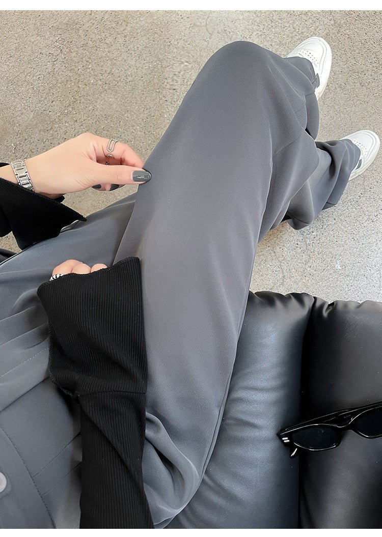 Khaki suit pants high-end pants women spring and autumn new loose casual pants drape women's clothing wide-leg pants women's pants - Image 12
