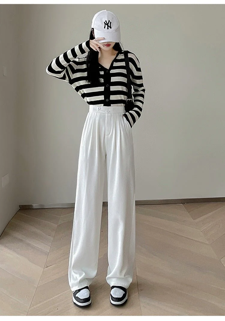 Khaki suit pants high-end pants women spring and autumn new loose casual pants drape women's clothing wide-leg pants women's pants - Image 15