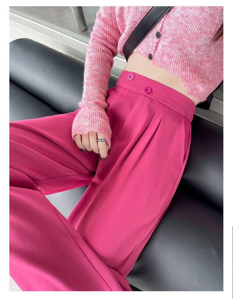 Khaki suit pants high-end pants women spring and autumn new loose casual pants drape women's clothing wide-leg pants women's pants - Image 18