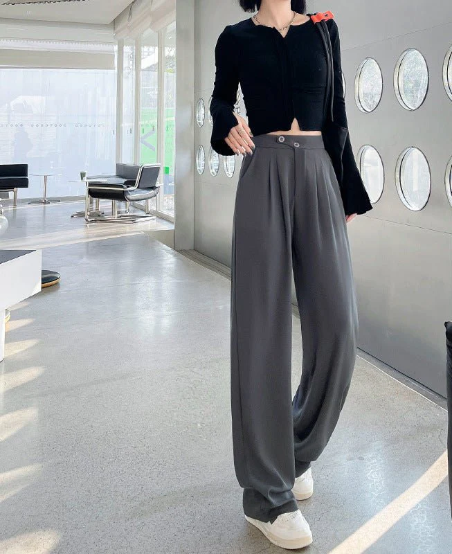 Khaki suit pants high-end pants women spring and autumn new loose casual pants drape women's clothing wide-leg pants women's pants - Image 22