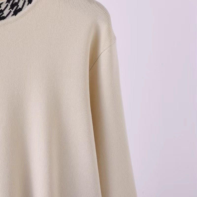 Knitted suit high waist grid color matching top two-piece set FD - Image 4