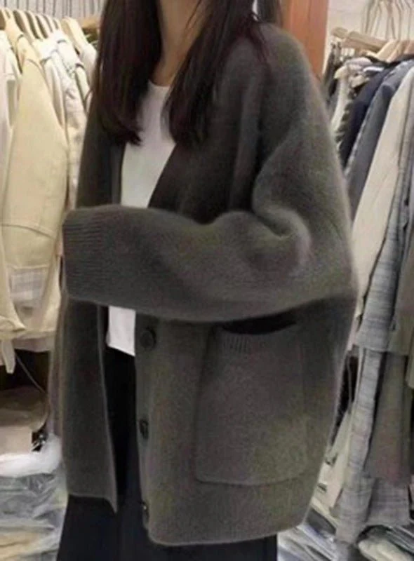 Korean soft waxy sweater knitted cardigan FD - Image 8