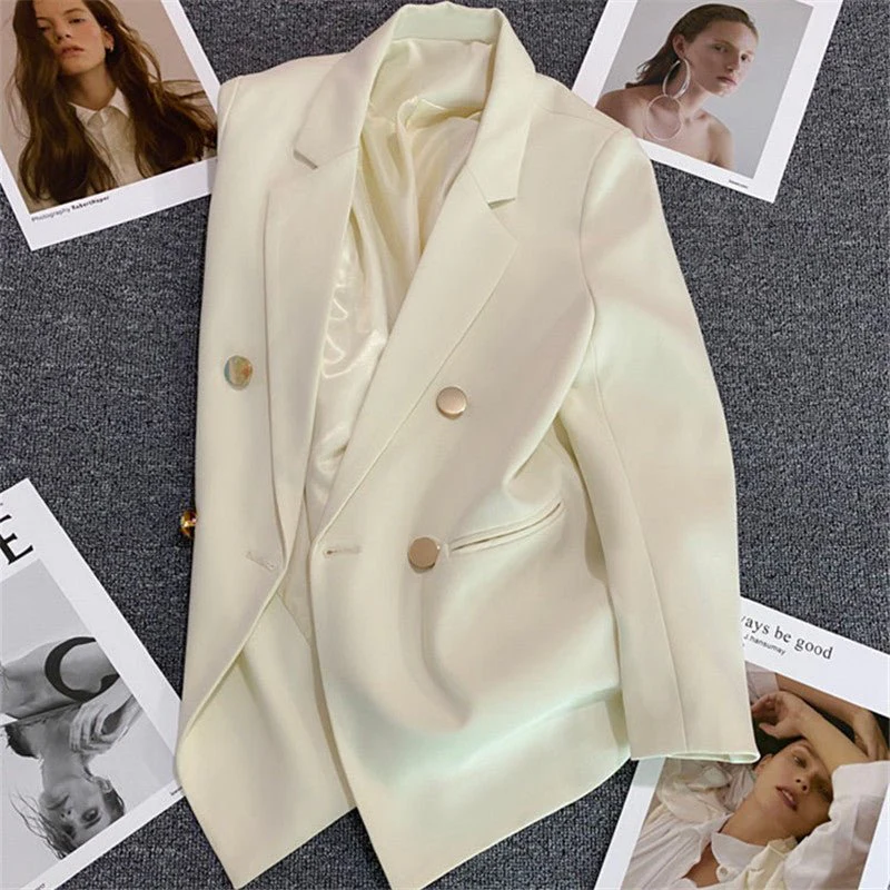 Korean style high-end British style double-breasted suit jacket FD