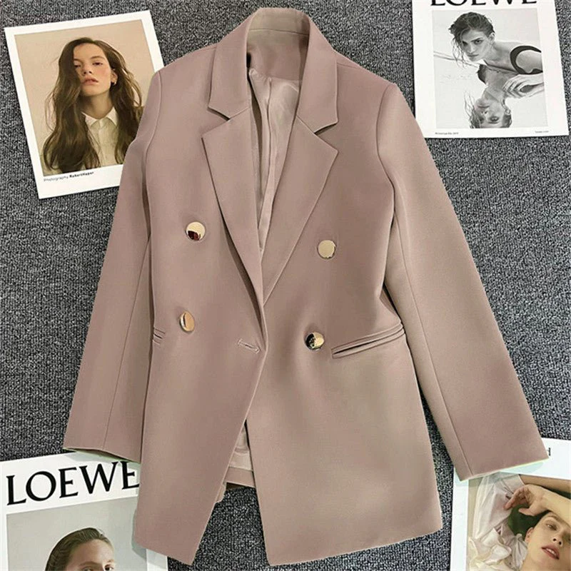 Korean style high-end British style double-breasted suit jacket FD - Image 10
