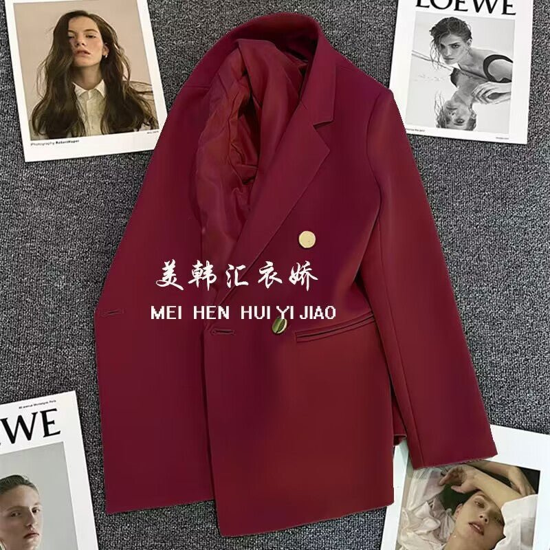 Korean style high-end British style double-breasted suit jacket FD - Image 19