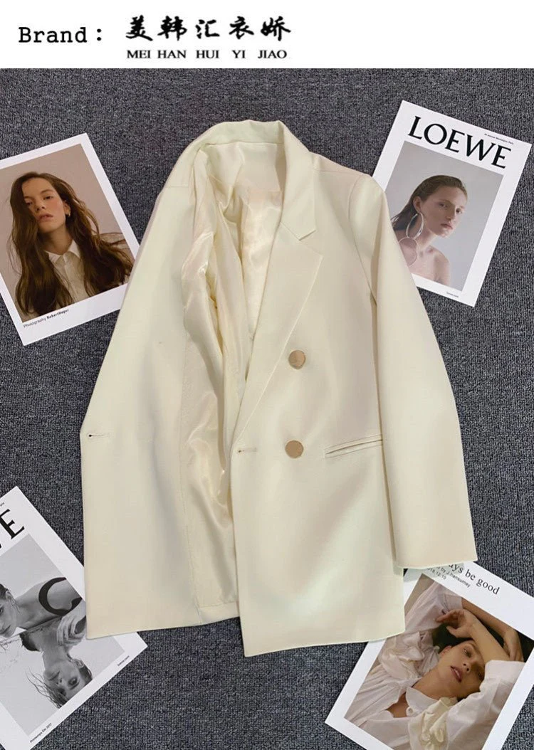 Korean style high-end British style double-breasted suit jacket FD - Image 28