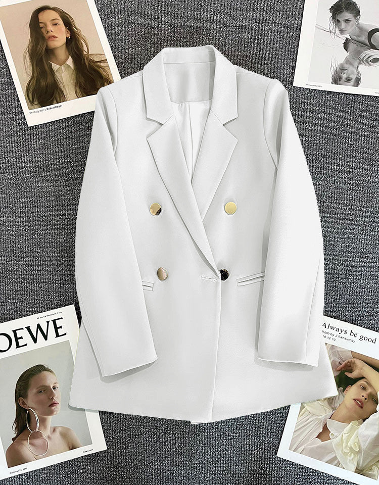 Korean style high-end British style double-breasted suit jacket FD - Image 38