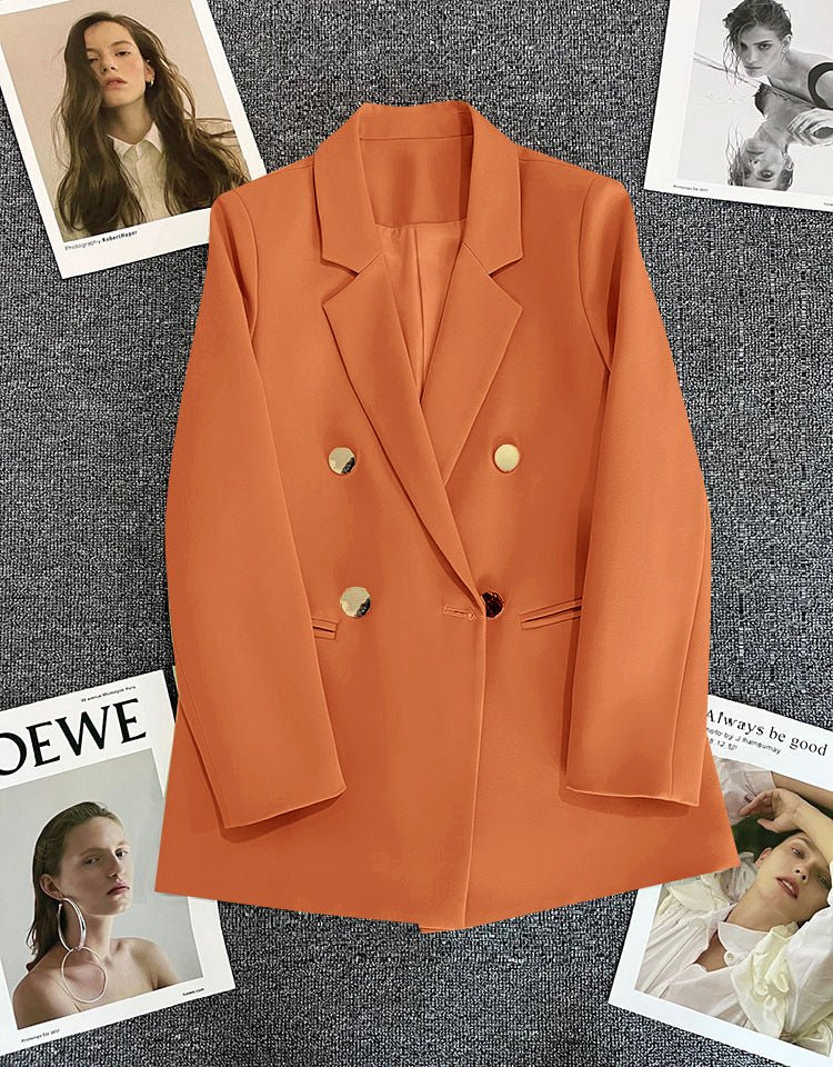 Korean style high-end British style double-breasted suit jacket FD - Image 53
