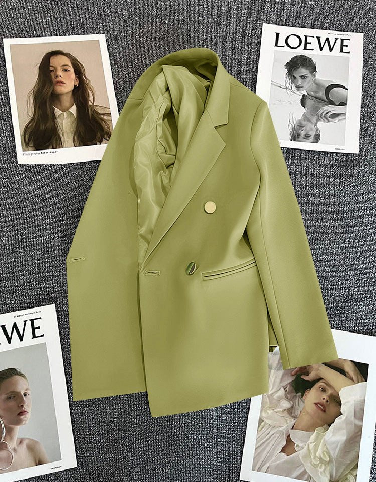 Korean style high-end British style double-breasted suit jacket FD - Image 54