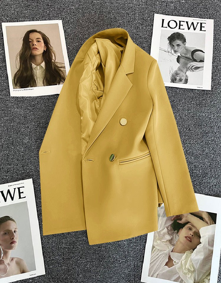 Korean style high-end British style double-breasted suit jacket FD - Image 58