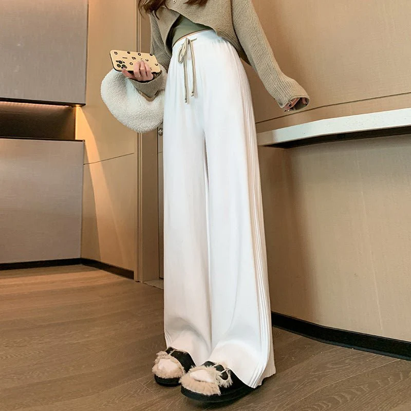 Korean Style High-Waist Wide-Leg Pants – Stretch Fit Leisure Trousers - Image 2