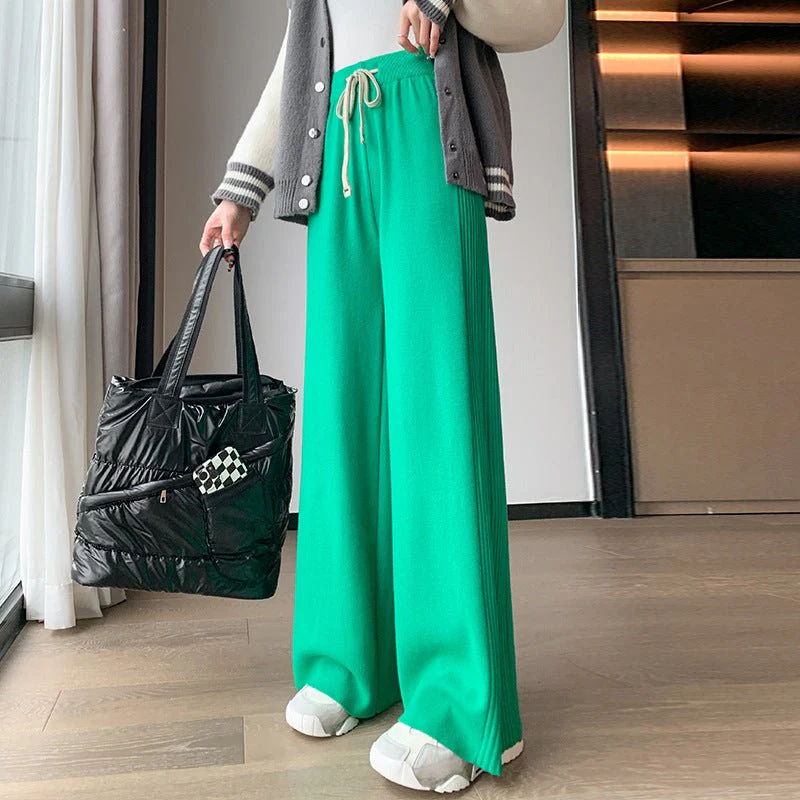 Korean Style High-Waist Wide-Leg Pants – Stretch Fit Leisure Trousers - Image 6