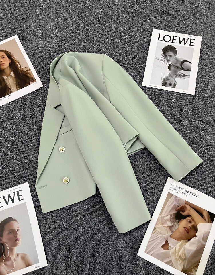 Korean style loose straight tube slim 2025 spring Office Jacket FD - Image 15