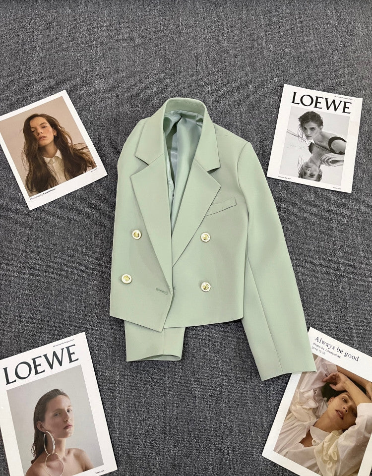 Korean style loose straight tube slim 2025 spring Office Jacket FD - Image 17