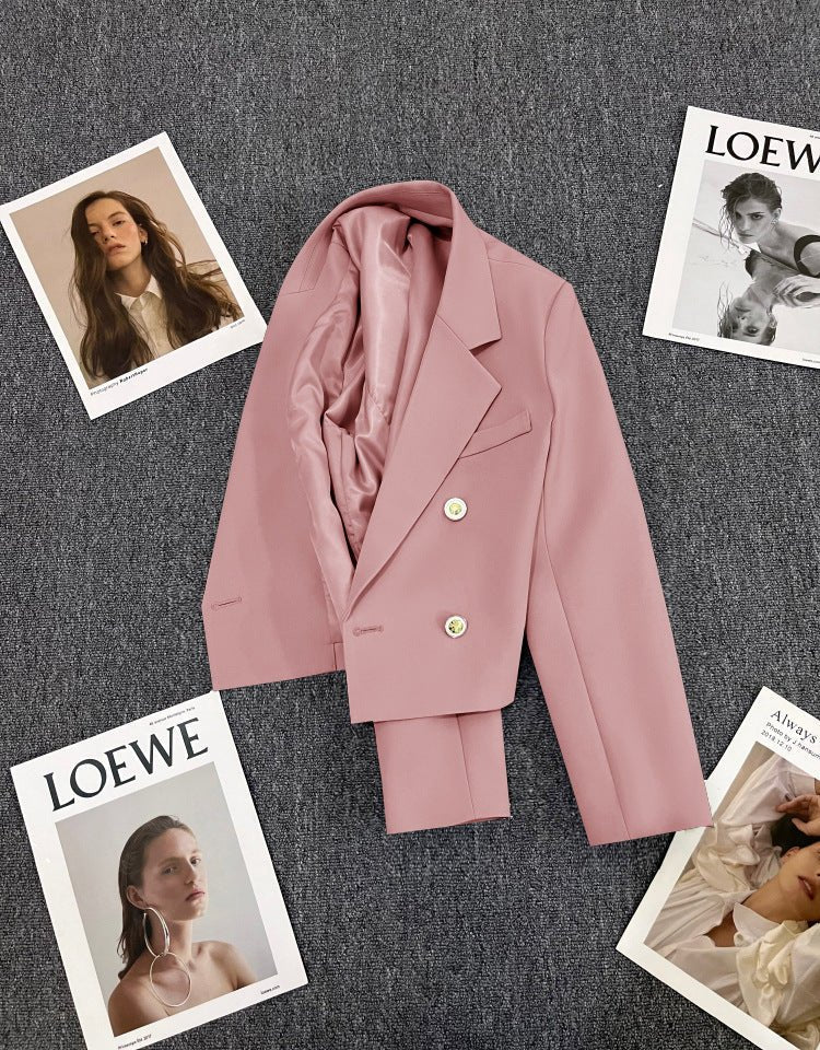 Korean style loose straight tube slim 2025 spring Office Jacket FD - Image 31