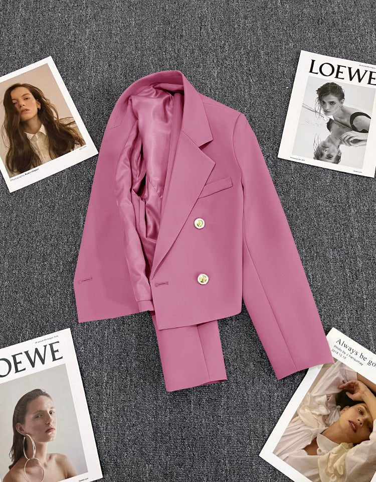 Korean style loose straight tube slim 2025 spring Office Jacket FD - Image 48